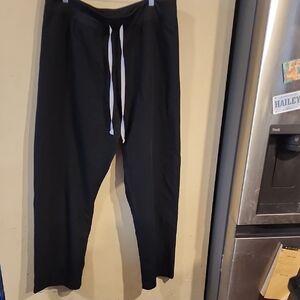 Figs Black Pants with White Drawstring